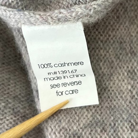 27 Miles Malibu 100% Cashmere Heathered Cream‎ Sweater Skull studs thumb holes S - Picture 5 of 14